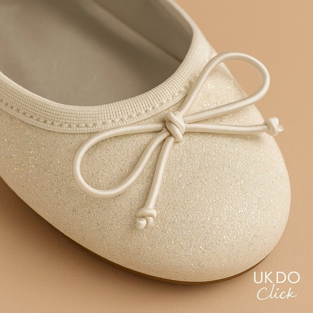 Elegant Ivory Ballet Flats Outfit Teen Girl Size 6 β Classic Soft Dress Ensemble - Picture 3 of 14
